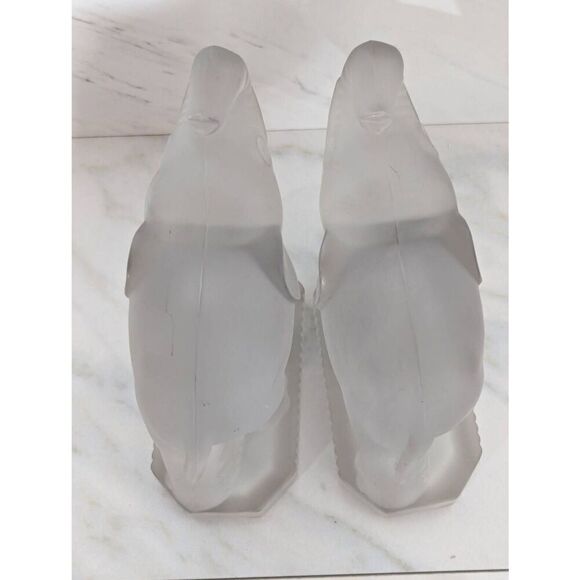 Fostoria Glass Vintage Rare Pair Silver Mist Elephant Heavy Weight Bookends - Picture 11 of 11